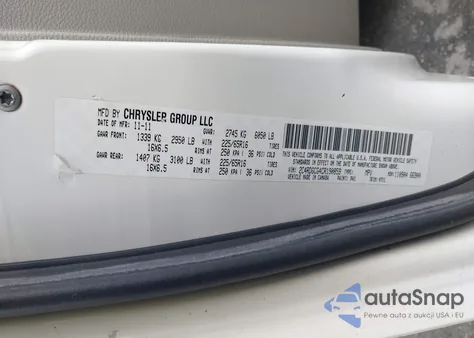 2012 Dodge Grand Caravan Sxt z USA, uszkodzony, nr VIN 2C4RDGCG4CR190859